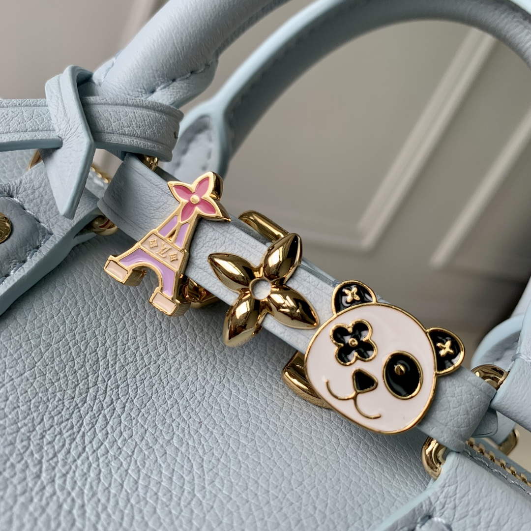 LV M24604 Louis Vuitton SPEEDY 18 LV&I Calf Leather Handbag Olympic Blue | lv m24604 louis vuitton speedy 18 lv i calf leather handbag olympic blue 4
