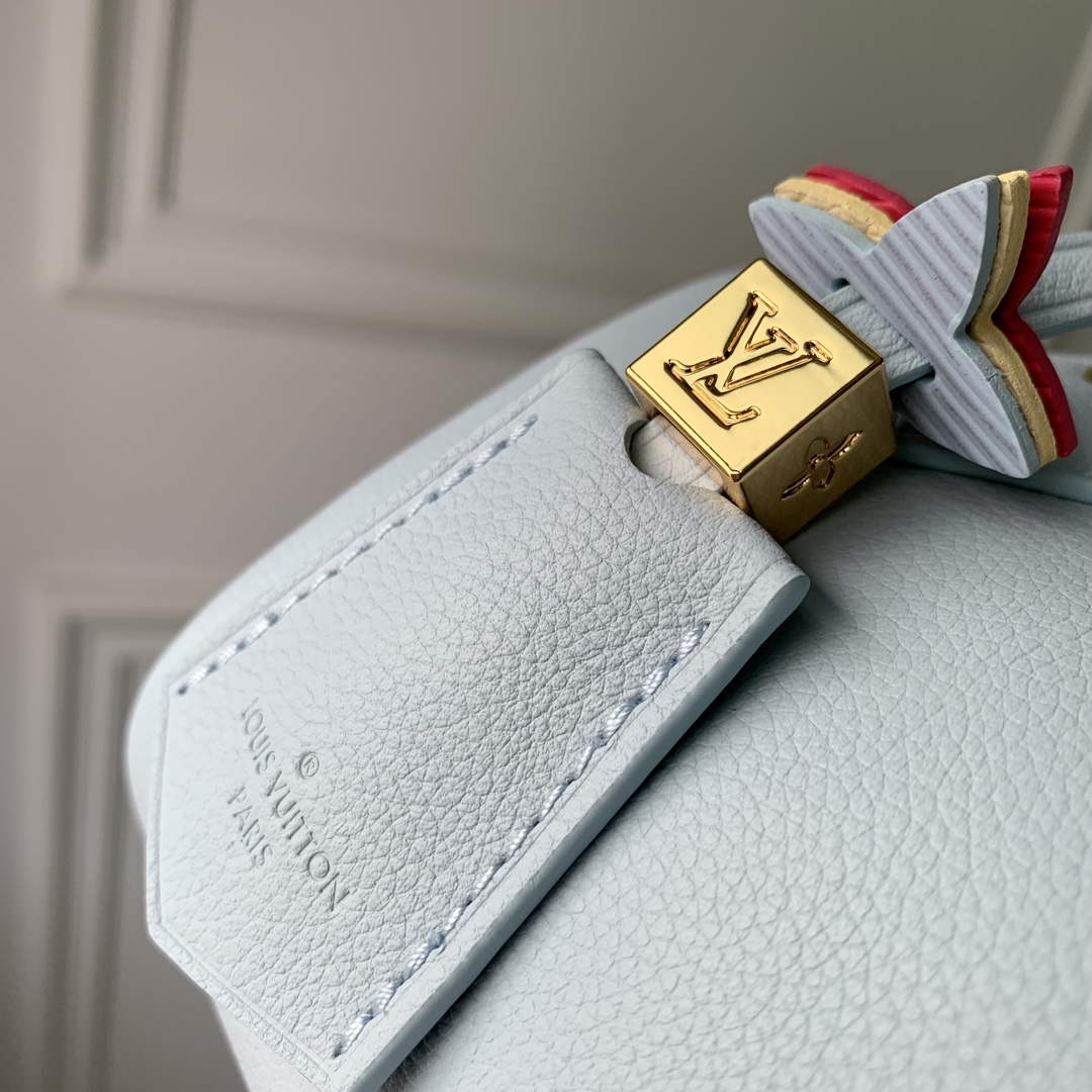 LV M24604 Louis Vuitton SPEEDY 18 LV&I Calf Leather Handbag Olympic Blue | lv m24604 louis vuitton speedy 18 lv i calf leather handbag olympic blue 6