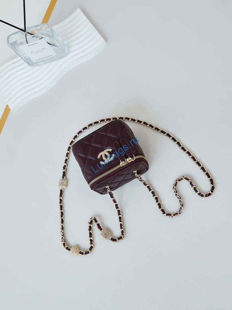 Chanel AP4302 Mini Clutch Embossed Rhinestone with Chain Vanity Box bag Wine Red | chanel ap4302 mini clutch embossed rhinestone with chain vanity box bag 036 chanel ap4302 mini clutch embossed rhinestone with chain vanity box bag 036