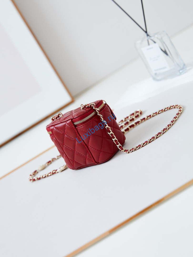 Chanel AP4302 Mini Clutch Embossed Rhinestone with Chain Vanity Box bag Red | chanel ap4302 mini clutch embossed rhinestone with chain vanity box bag 042 chanel ap4302 mini clutch embossed rhinestone with chain vanity box bag 042