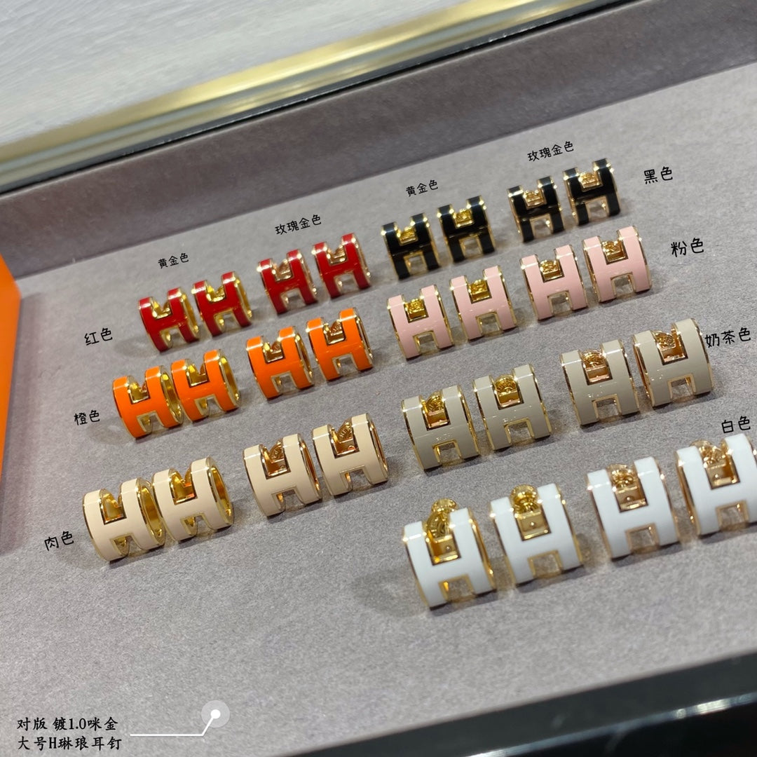 Hermes Pop H earrings H3611015 flesh color | hermes pop h earrings h3611015 flesh color 2 hermes pop h earrings h3611015 flesh color 2