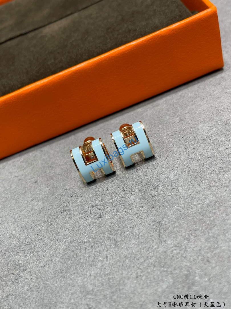 Hermes Pop H earrings H3611020 Sky Blue | hermes pop h earrings h3611020 sky blue 6 hermes pop h earrings h3611020 sky blue 6
