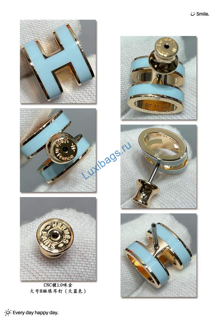 Hermes Pop H earrings H3611020 Sky Blue | hermes pop h earrings h3611020 sky blue 8 hermes pop h earrings h3611020 sky blue 8
