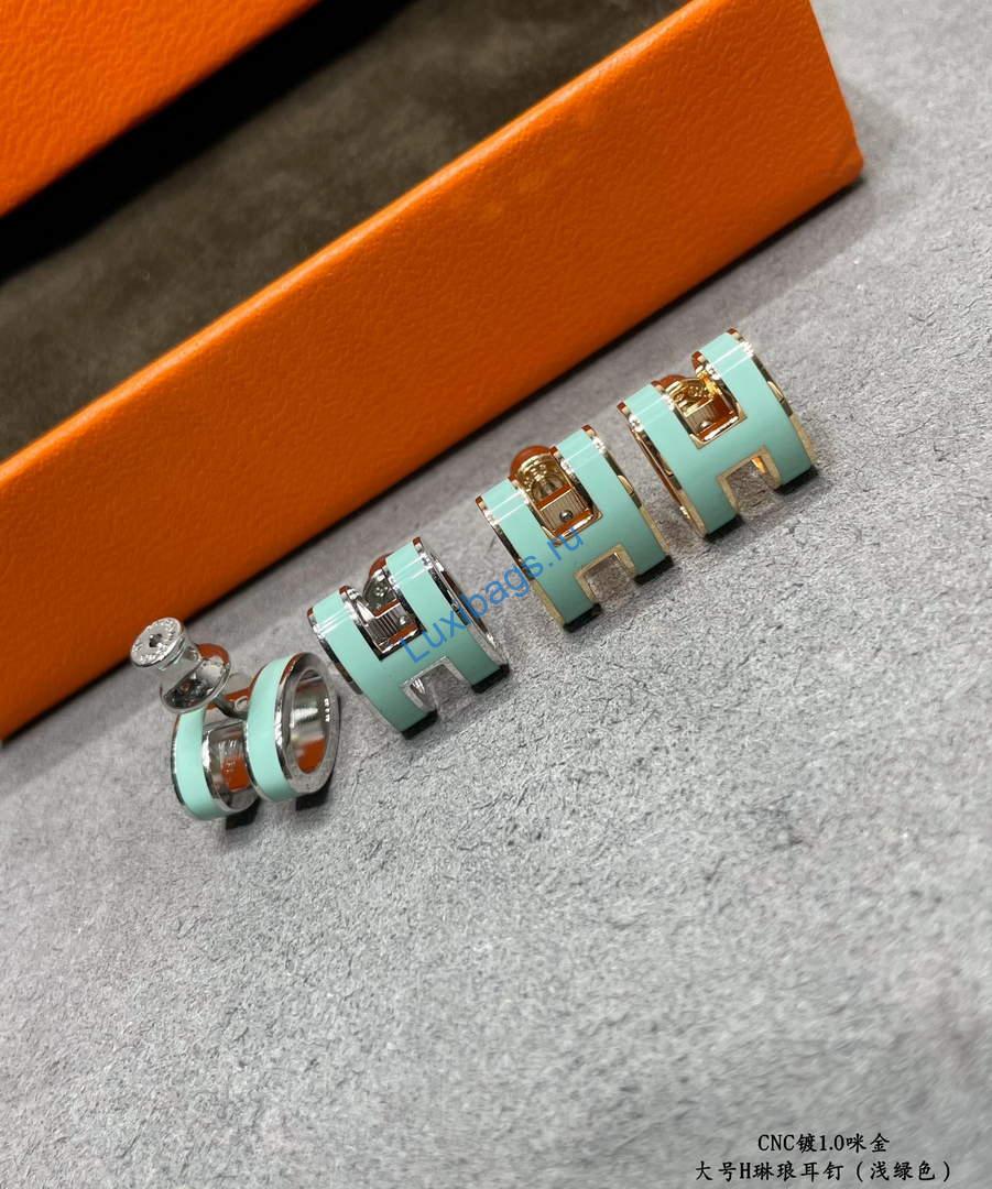 Hermes Pop H earrings H3611021 light green | hermes pop h earrings h3611021 light green 3 hermes pop h earrings h3611021 light green 3