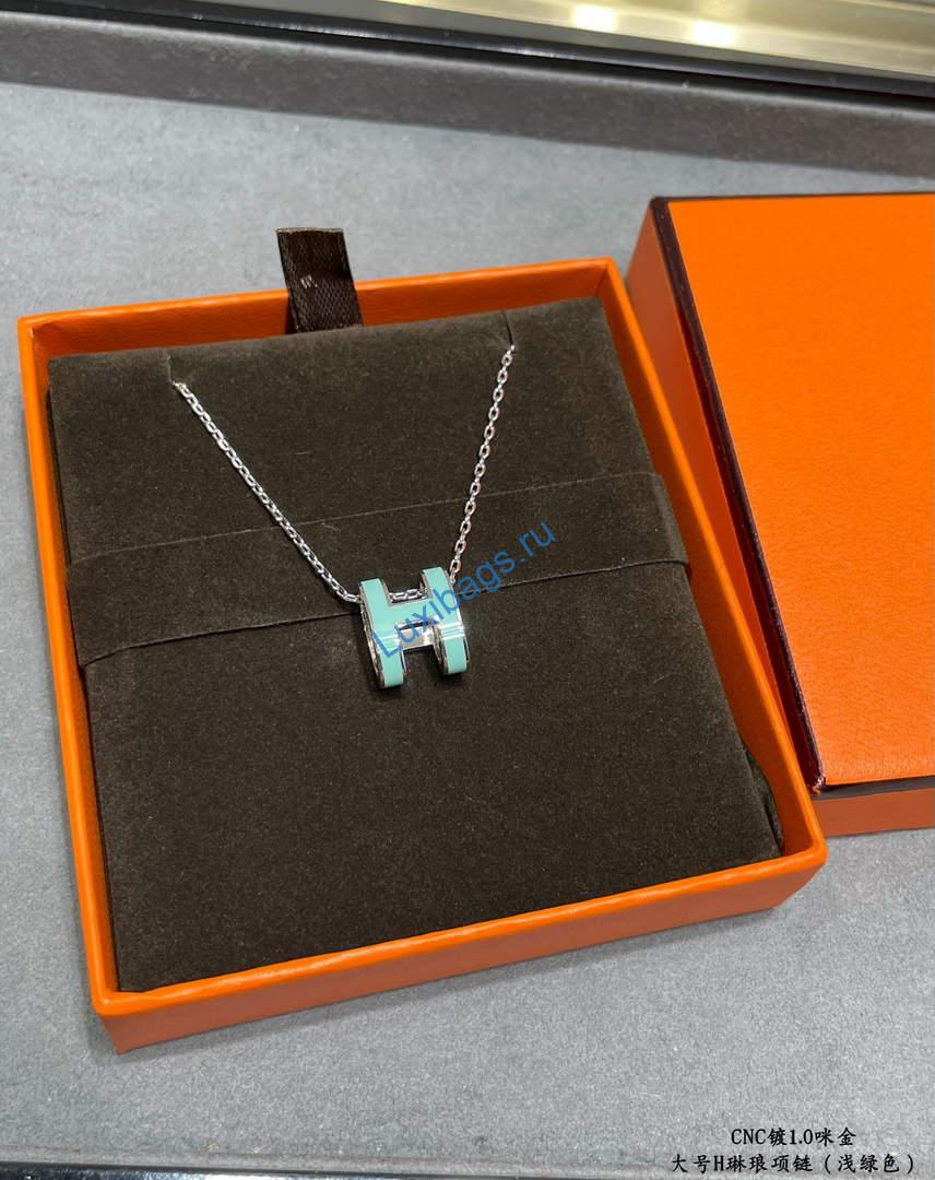 Hermes Pop H pendant necklace H3611010 light green | hermes pop h pendant necklace h3611010 light green 6 hermes pop h pendant necklace h3611010 light green 6