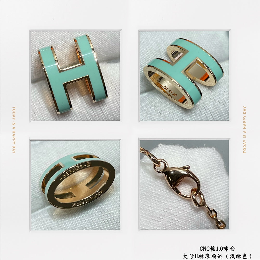 Hermes Pop H pendant necklace H3611010 light green | hermes pop h pendant necklace h3611010 light green 8 hermes pop h pendant necklace h3611010 light green 8