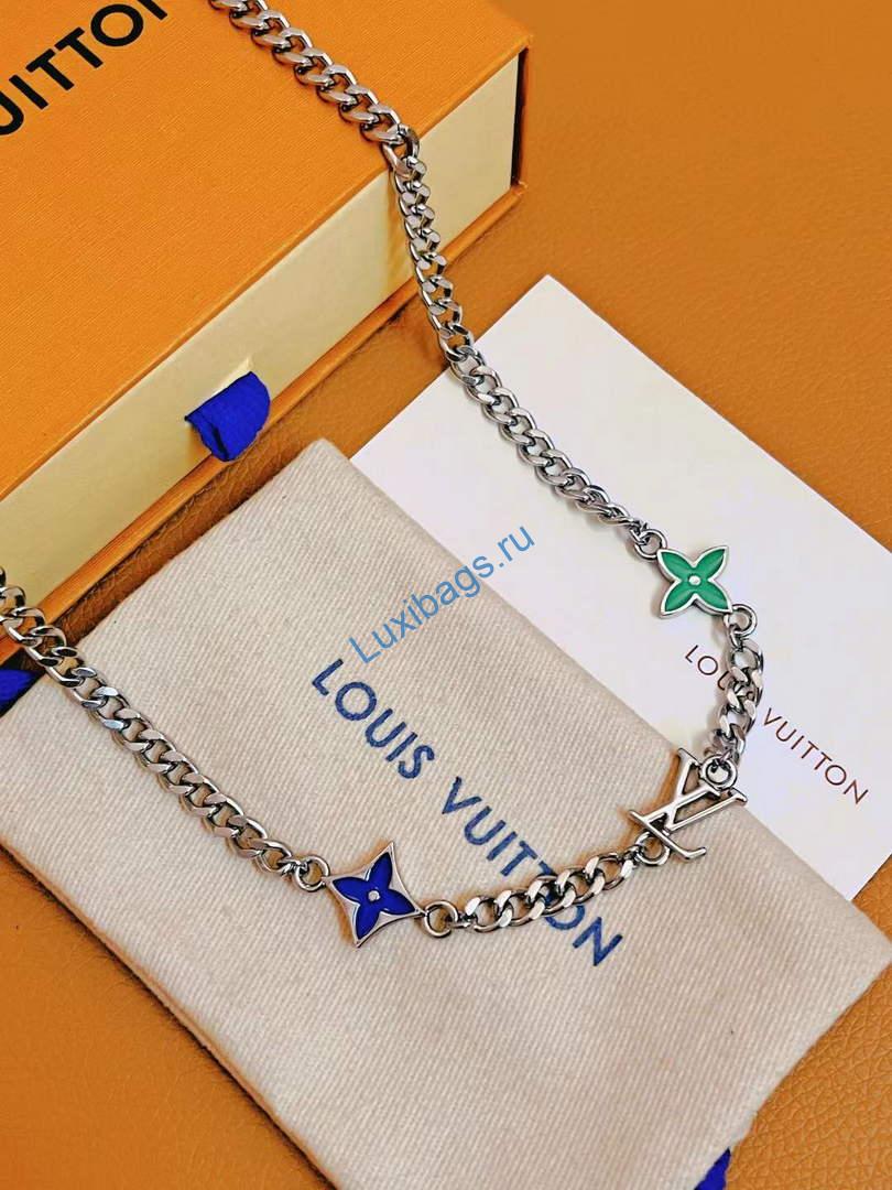 Louis Vuitton M01949 Monogram Row Necklace blue | louis vuitton m01949 monogram row necklace blue 4 louis vuitton m01949 monogram row necklace blue 4