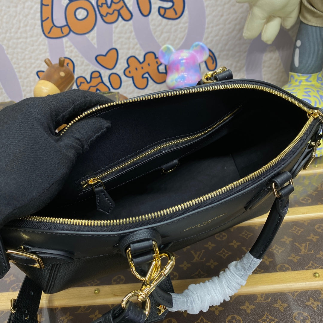 LV M22914 Louis Vuitton Lock It MM Bag Black | lv m22914 louis vuitton lock it mm bag black 9 lv m22914 louis vuitton lock it mm bag black 9