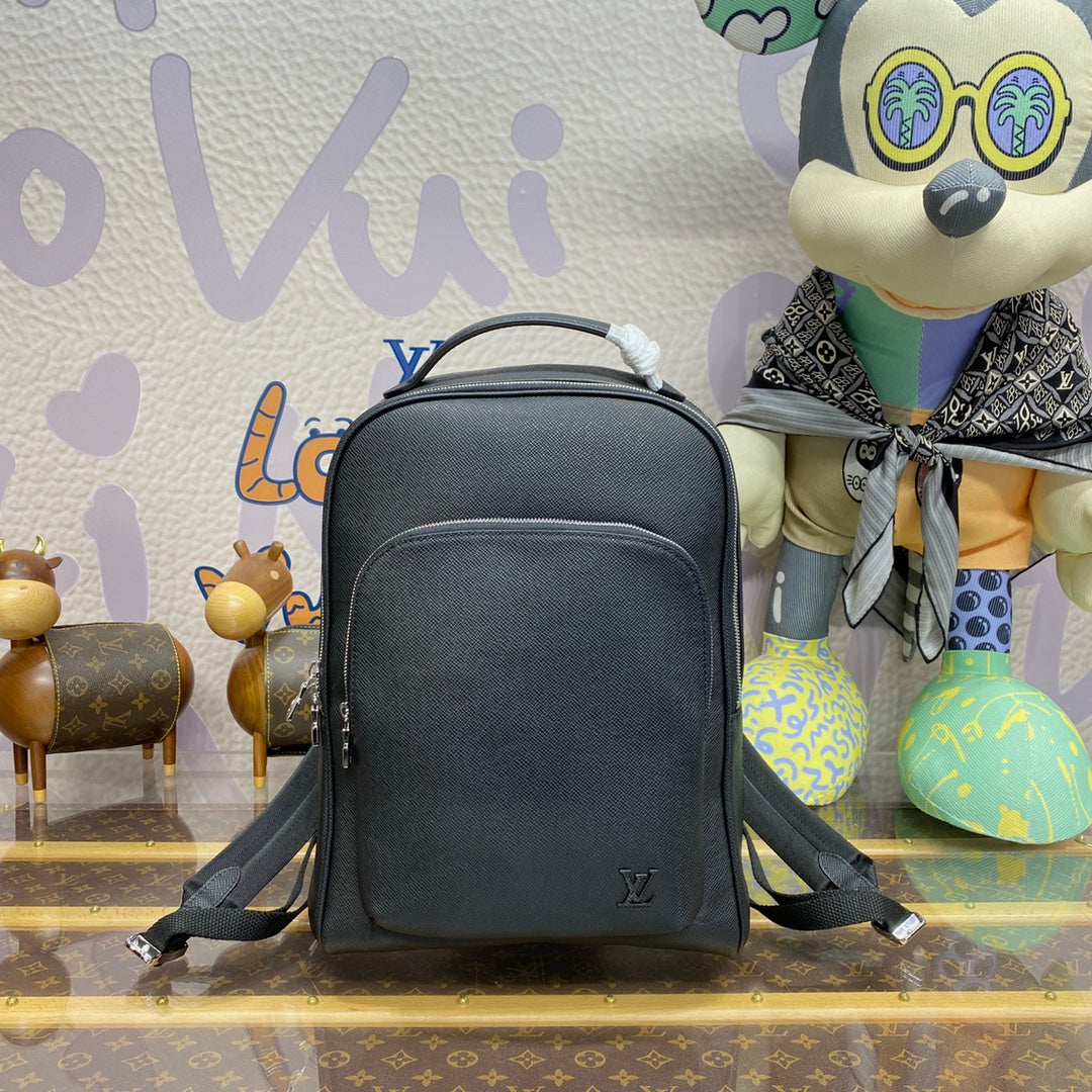 LV M30977 Louis Vuitton Avenue Backpack Taiga cowhide leather Black | lv m30977 louis vuitton avenue backpack taiga cowhide leather black 5 lv m30977 louis vuitton avenue backpack taiga cowhide leather black 5