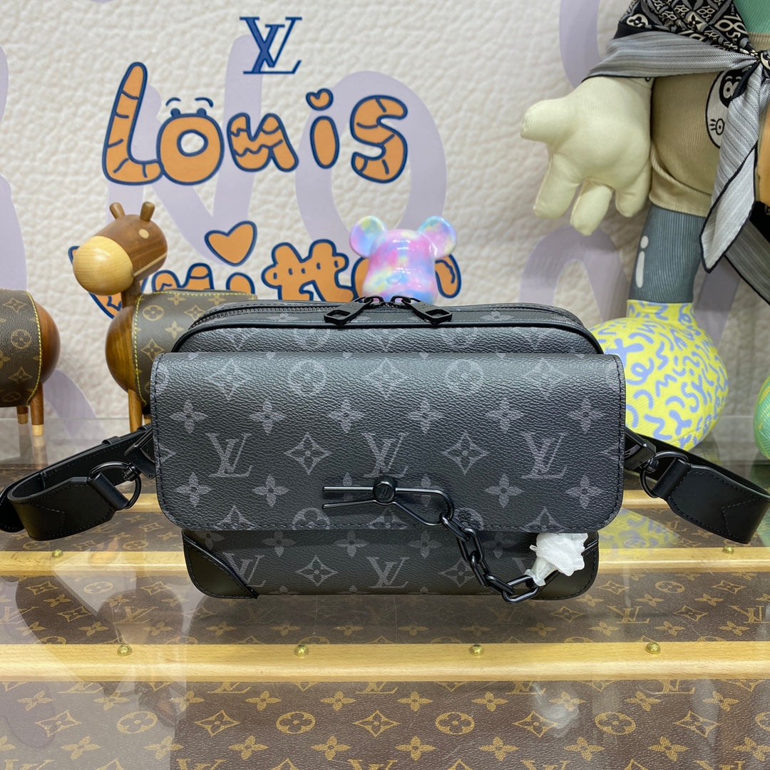 LV M46795 Louis Vuitton Steamer Messenger Bag Monogram Eclipse coated canvas | lv m46795 louis vuitton steamer messenger bag monogram eclipse coated canvas 2 lv m46795 louis vuitton steamer messenger bag monogram eclipse coated canvas 2