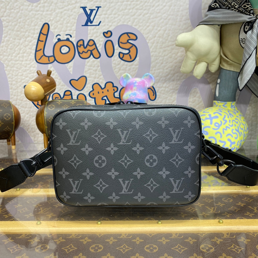 LV M46795 Louis Vuitton Steamer Messenger Bag Monogram Eclipse coated canvas | lv m46795 louis vuitton steamer messenger bag monogram eclipse coated canvas 3 lv m46795 louis vuitton steamer messenger bag monogram eclipse coated canvas 3