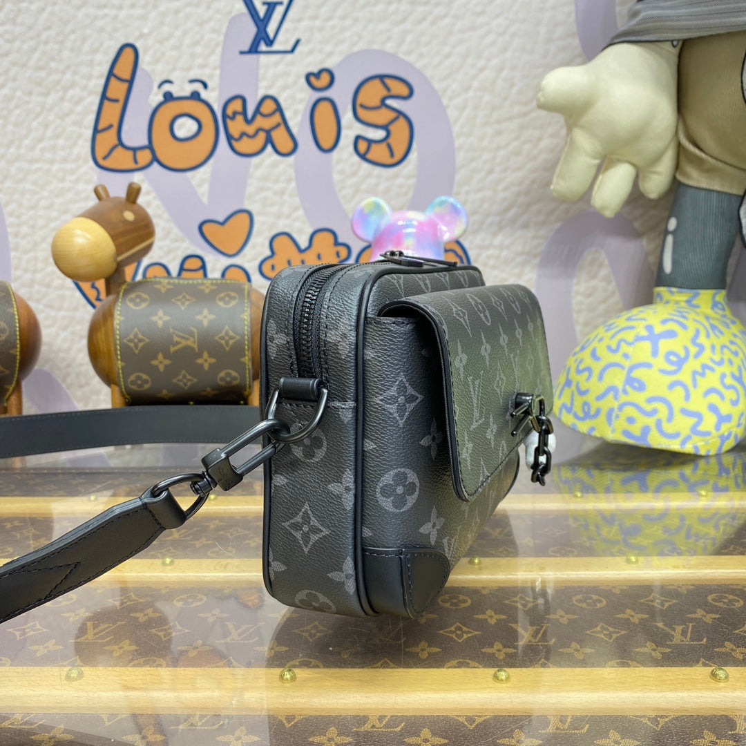 LV M46795 Louis Vuitton Steamer Messenger Bag Monogram Eclipse coated canvas | lv m46795 louis vuitton steamer messenger bag monogram eclipse coated canvas 4 lv m46795 louis vuitton steamer messenger bag monogram eclipse coated canvas 4