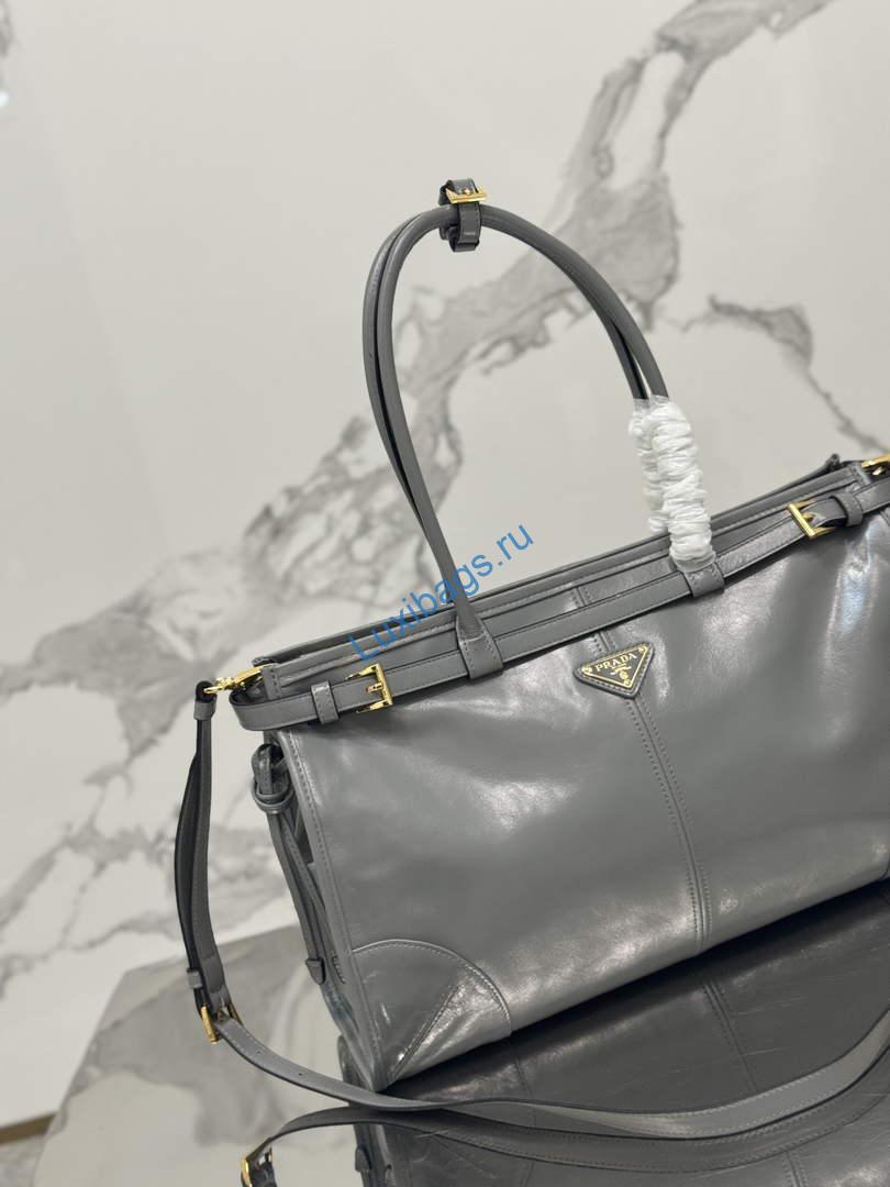 Prada 1BA433 Prada Large leather handbag Pewter | prada 1ba433 prada large leather handbag pewter 3 prada 1ba433 prada large leather handbag pewter 3