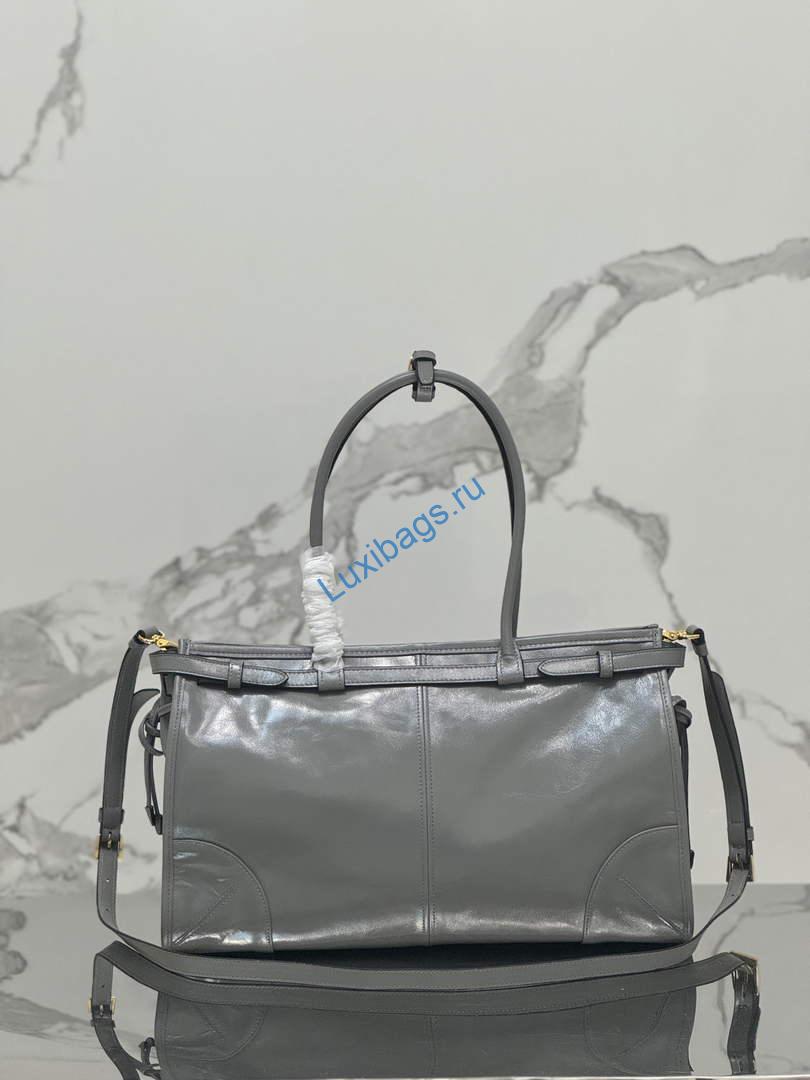 Prada 1BA433 Prada Large leather handbag Pewter | prada 1ba433 prada large leather handbag pewter 4 prada 1ba433 prada large leather handbag pewter 4