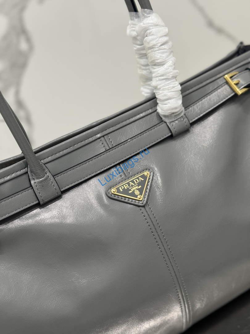 Prada 1BA433 Prada Large leather handbag Pewter | prada 1ba433 prada large leather handbag pewter 5 prada 1ba433 prada large leather handbag pewter 5