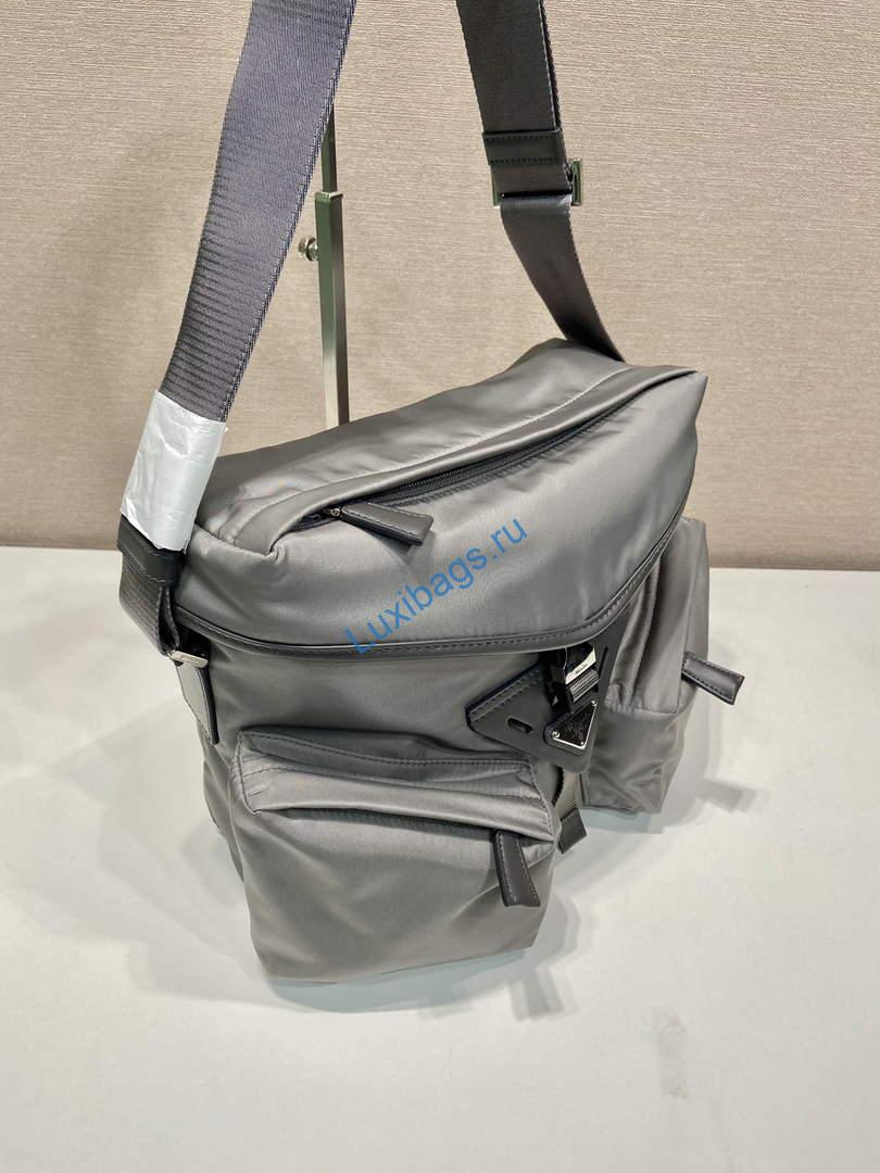 Prada 2VD062 Prada Re-Nylon and leather shoulder bag Iron Gray | prada 2vd062 prada re nylon and leather shoulder bag iron gray 2 prada 2vd062 prada re nylon and leather shoulder bag iron gray 2