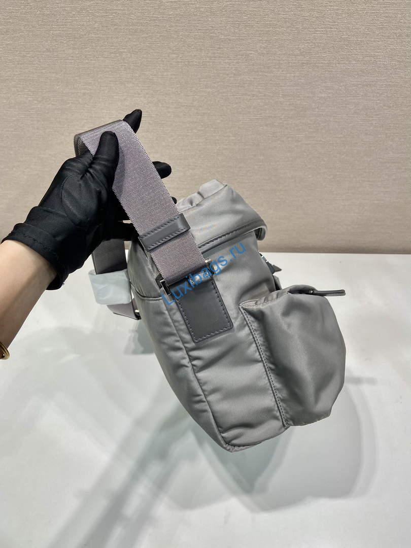 Prada 2VD062 Prada Re-Nylon and leather shoulder bag Iron Gray | prada 2vd062 prada re nylon and leather shoulder bag iron gray 3 prada 2vd062 prada re nylon and leather shoulder bag iron gray 3