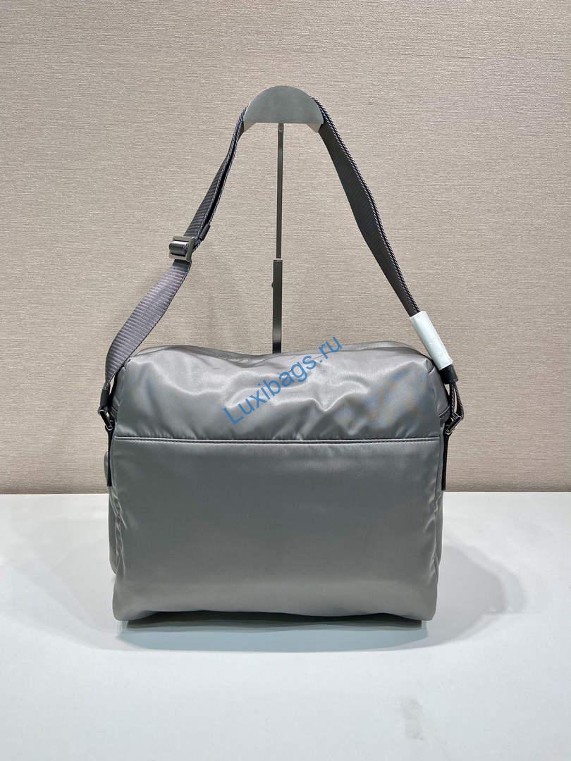 Prada 2VD062 Prada Re-Nylon and leather shoulder bag Iron Gray | prada 2vd062 prada re nylon and leather shoulder bag iron gray 4 prada 2vd062 prada re nylon and leather shoulder bag iron gray 4