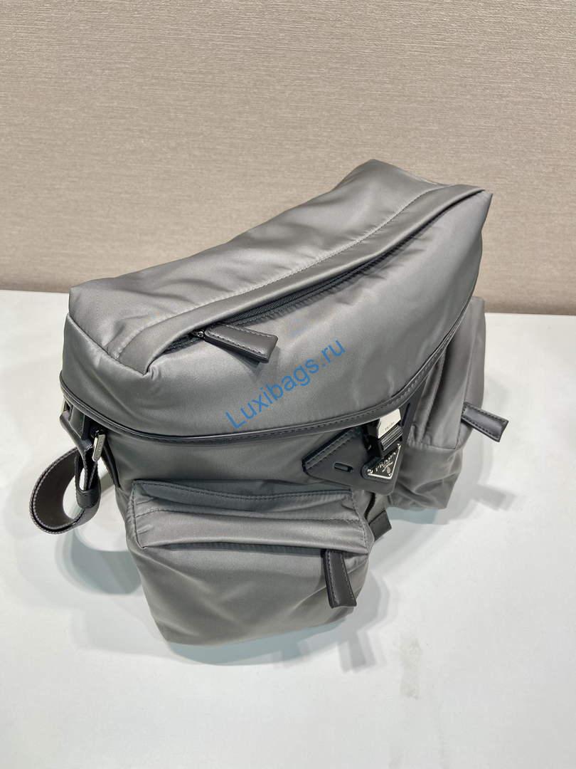 Prada 2VD062 Prada Re-Nylon and leather shoulder bag Iron Gray | prada 2vd062 prada re nylon and leather shoulder bag iron gray 5 prada 2vd062 prada re nylon and leather shoulder bag iron gray 5