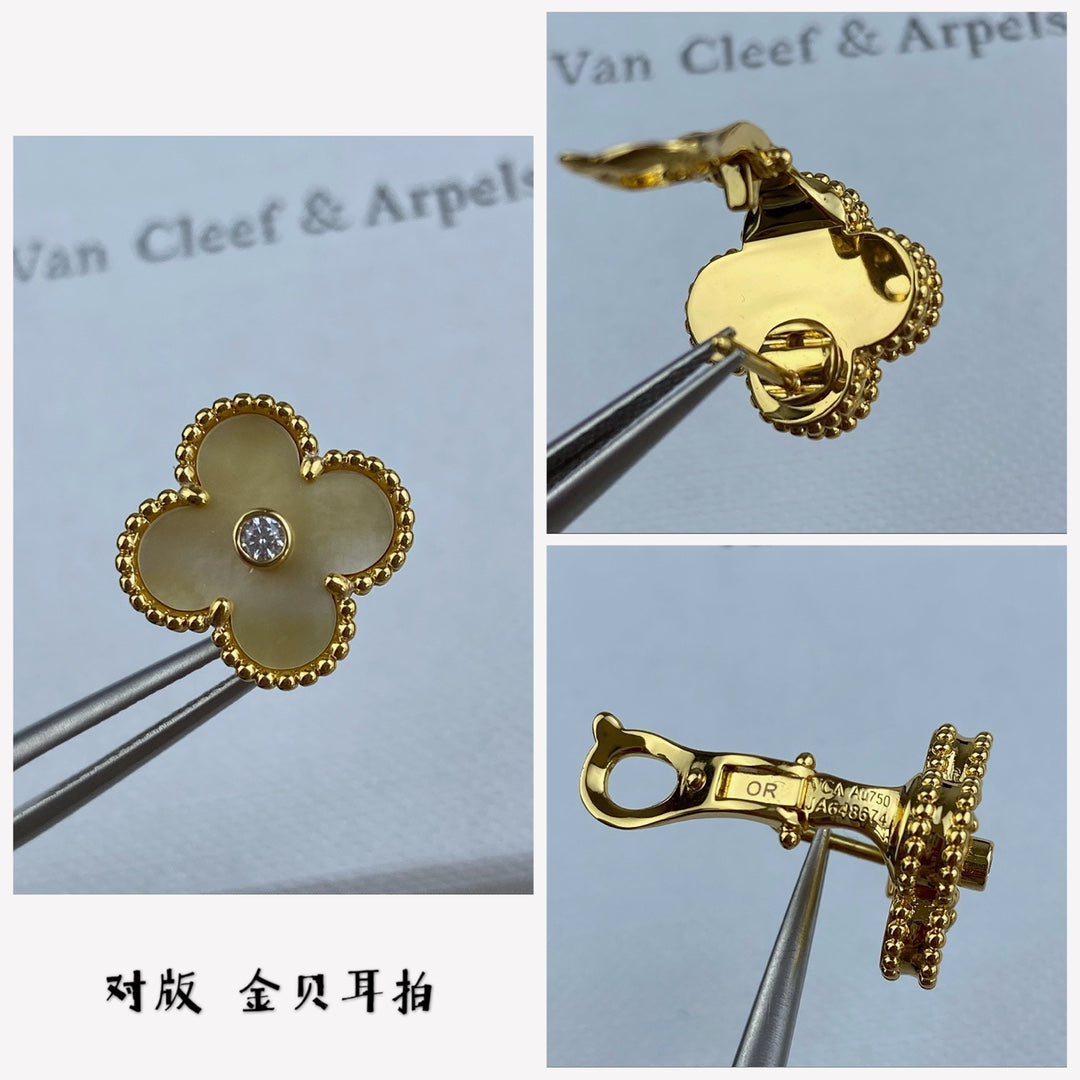 Van Cleef & Arpels Vintage Alhambra earrings diamonds VCA3601044 | van cleef arpels vintage alhambra earrings diamonds vca3601044 3 van cleef arpels vintage alhambra earrings diamonds vca3601044 3