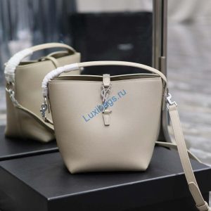 YSL 749036 LE 37 small in in shiny leather Grey