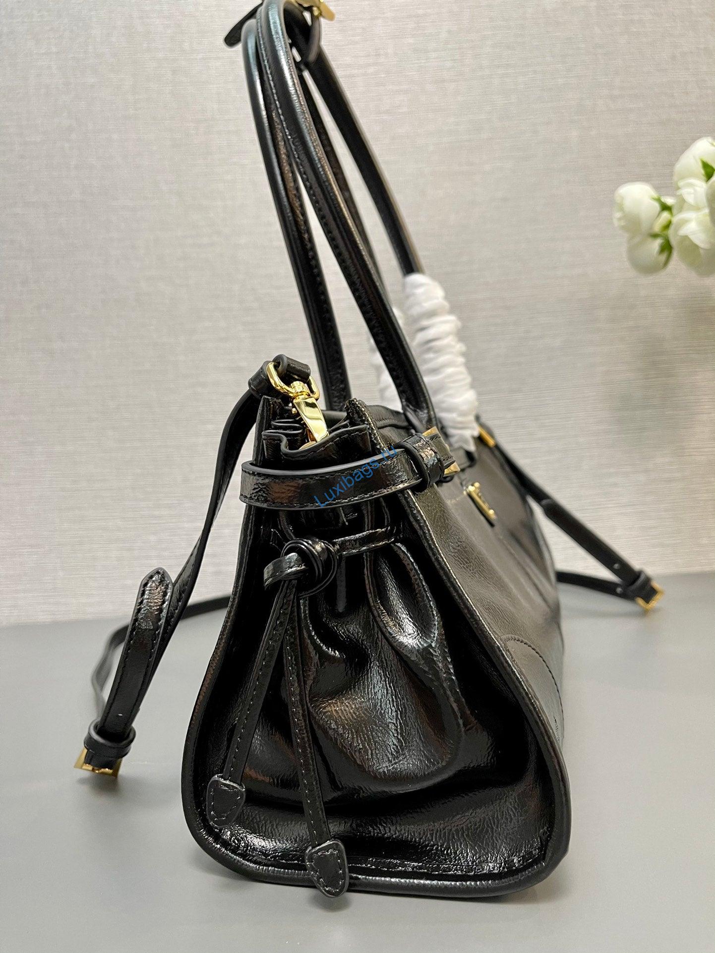 Prada 1BA426 Medium naplak patent leather handbag Black | prada 1ba426 medium naplak patent leather handbag black 06 prada 1ba426 medium naplak patent leather handbag black 06