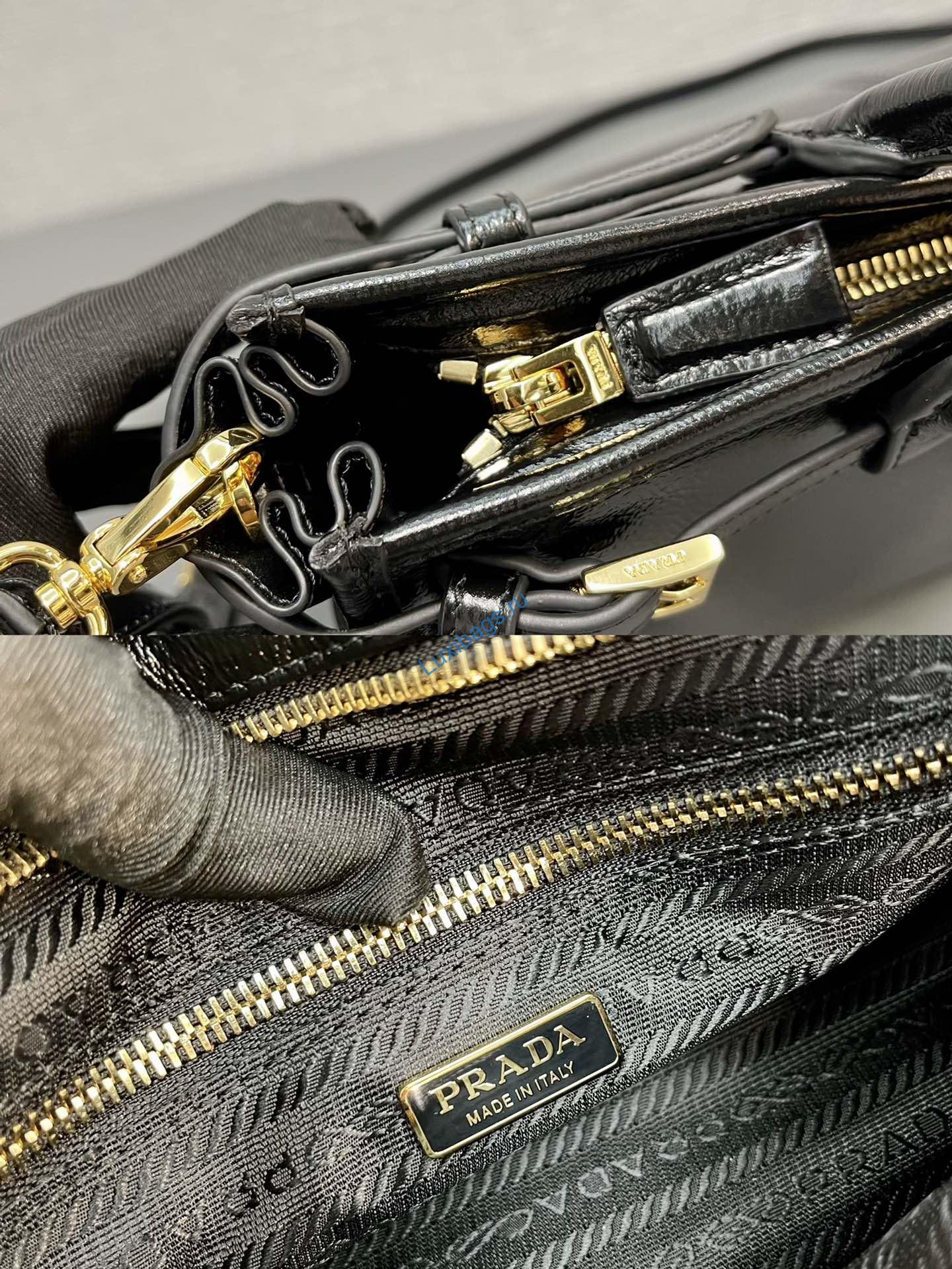 Prada 1BA426 Medium naplak patent leather handbag Black | prada 1ba426 medium naplak patent leather handbag black 09 prada 1ba426 medium naplak patent leather handbag black 09