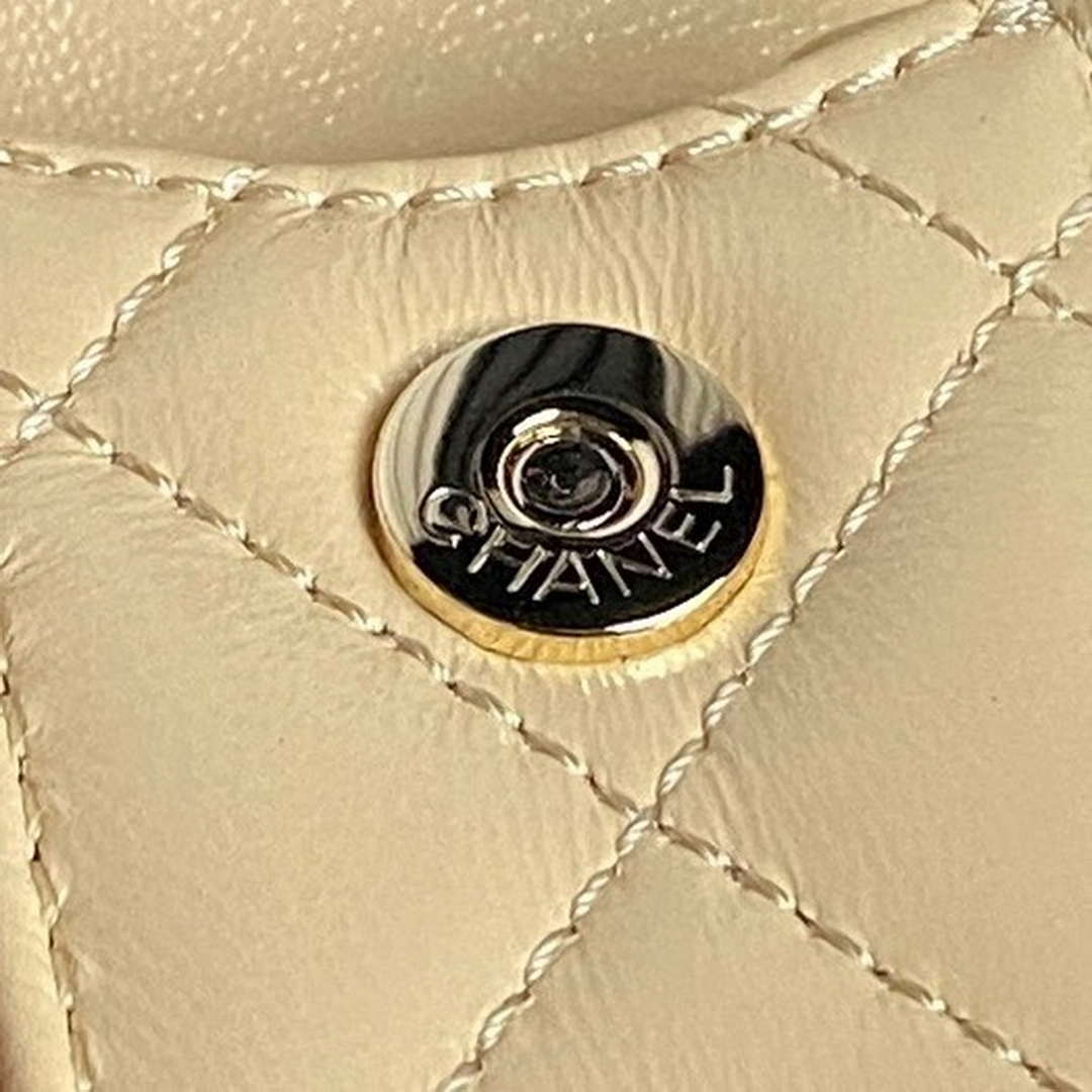 Chanel AS5220 Small Camera Case Bag Shiny Crumpled Lambskin & Gold-Tone Metal Apricot | chanel as5220 small camera case bag 06