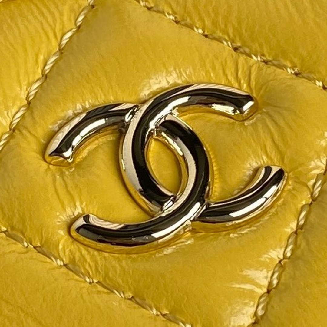 Chanel AS5220 Small Camera Case Bag Shiny Crumpled Lambskin & Gold-Tone Metal Yellow | chanel as5220 small camera case bag 21