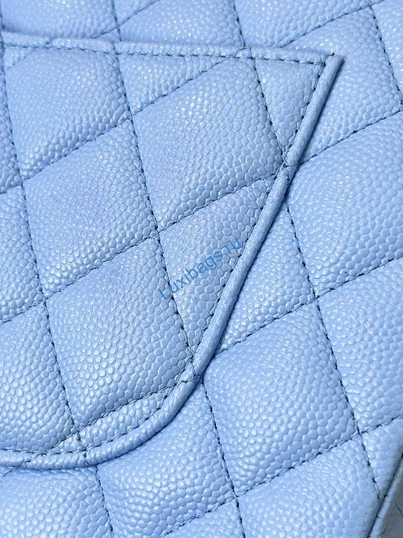 Chanel A01112 Flap Classic 11.12 Handbag Calfskin Gold Light Blue | chanel a01112 flap classic 11 12 handbag calfskin gold light blue 05