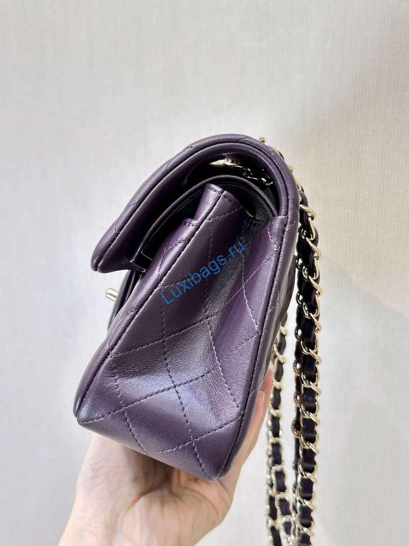 Chanel A01112 Flap Classic 11.12 Handbag Grape Purple Lambskin Light Gold | chanel a01112 flap classic 11 12 handbag grape purple lambskin light gold 05