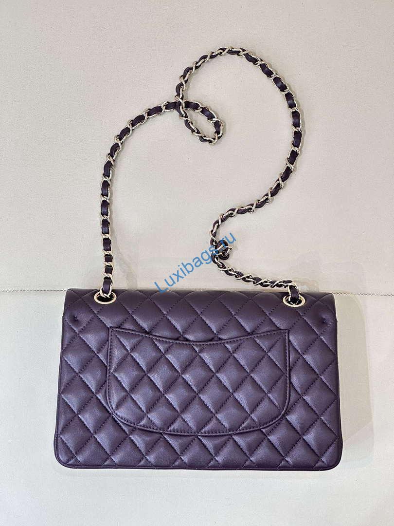 Chanel A01112 Flap Classic 11.12 Handbag Grape Purple Lambskin Light Gold | chanel a01112 flap classic 11 12 handbag grape purple lambskin light gold 17