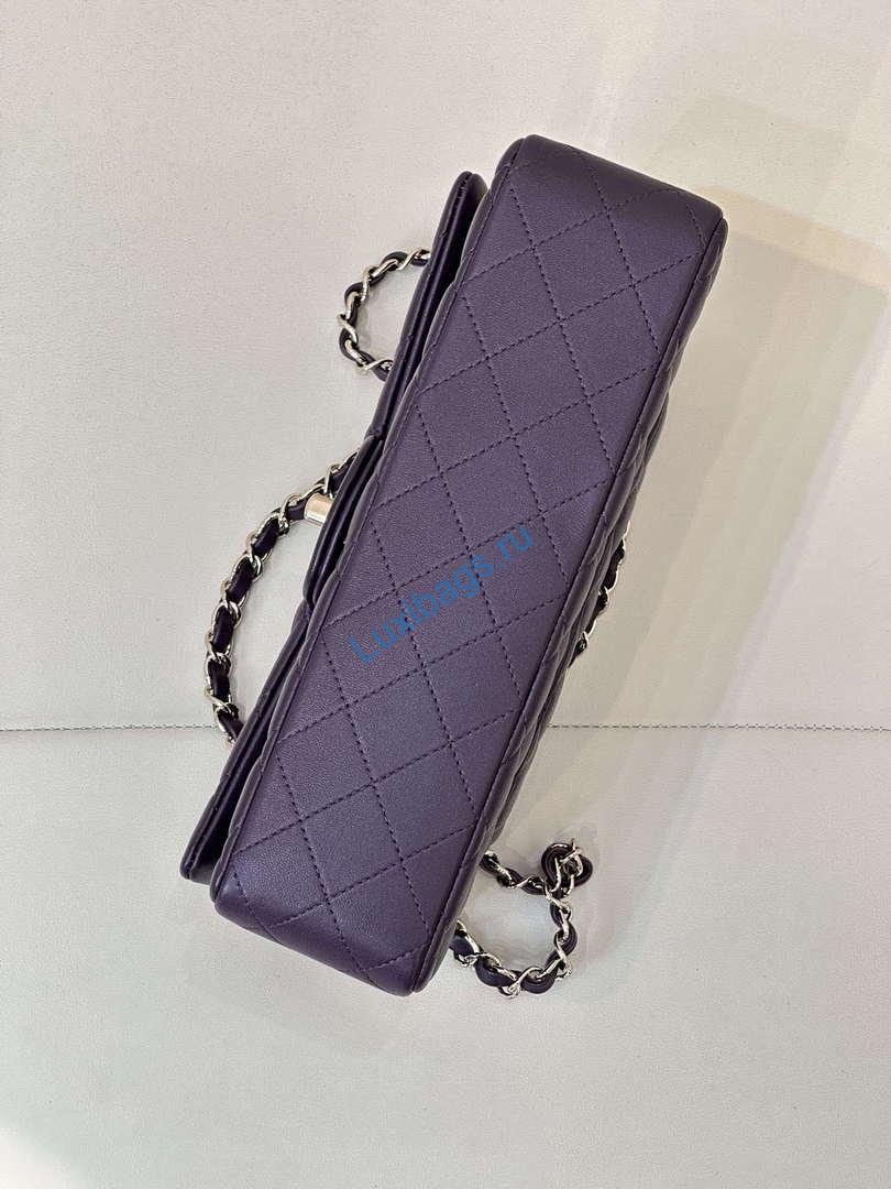Chanel A01112 Flap Classic 11.12 Handbag Grape Purple Lambskin Light Gold | chanel a01112 flap classic 11 12 handbag grape purple lambskin light gold 18