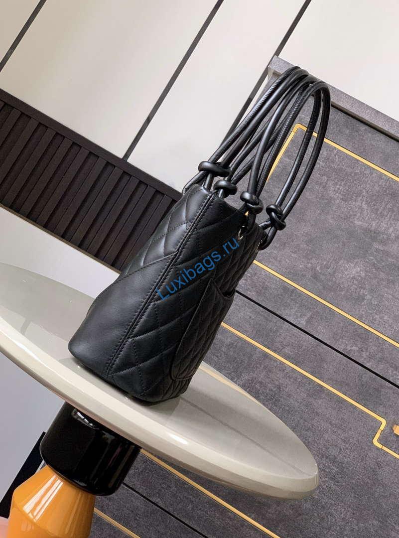 Chanel A98002 Vintage Bucket bag Black with Patent leather | chanel a98002 vintage bucket bag black 21