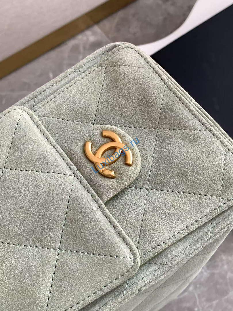 Chanel AS5303 Hobo Suede & Gold-Tone Metal Light Green | chanel as5303 hobo suede gold tone metal light green 06