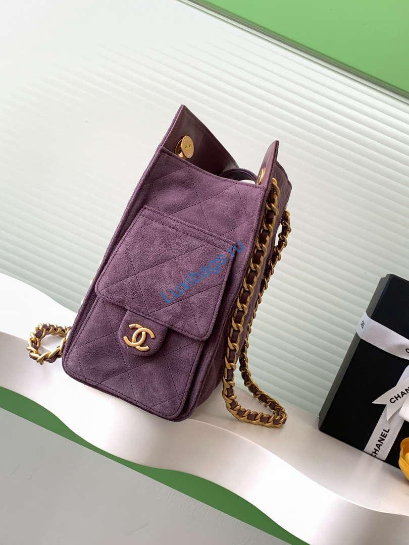 Chanel AS5303 Hobo Suede & Gold-Tone Metal Light Purple | chanel as5303 hobo suede gold tone metal light purple 02