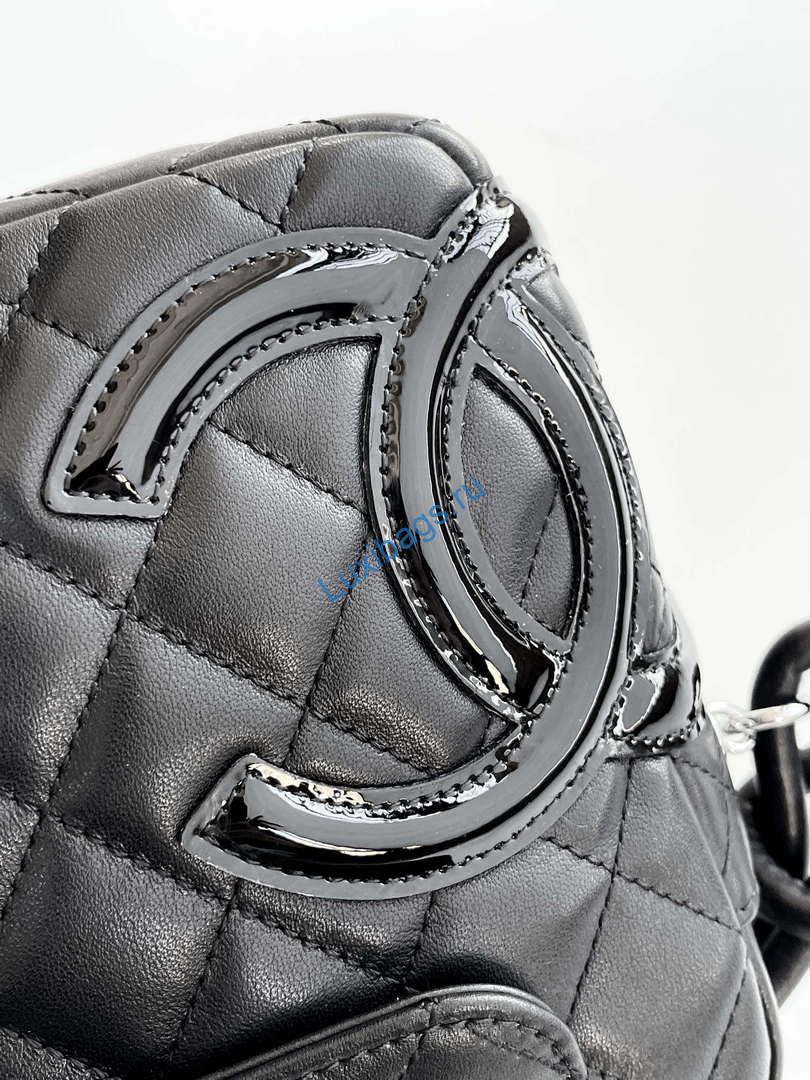 Chanel AS6326 Vintage Camera Case Bag Lambskin Black with Patent CC | chanel as6326 vintage camera case bag lambskin 33