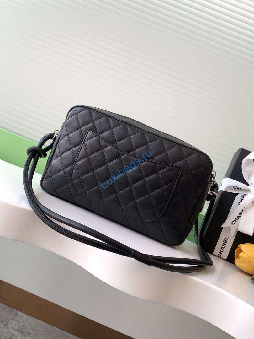 Chanel AS6326 Vintage Camera Case Bag Lambskin Black with White CC | chanel as6326 vintage camera case bag lambskin black 03