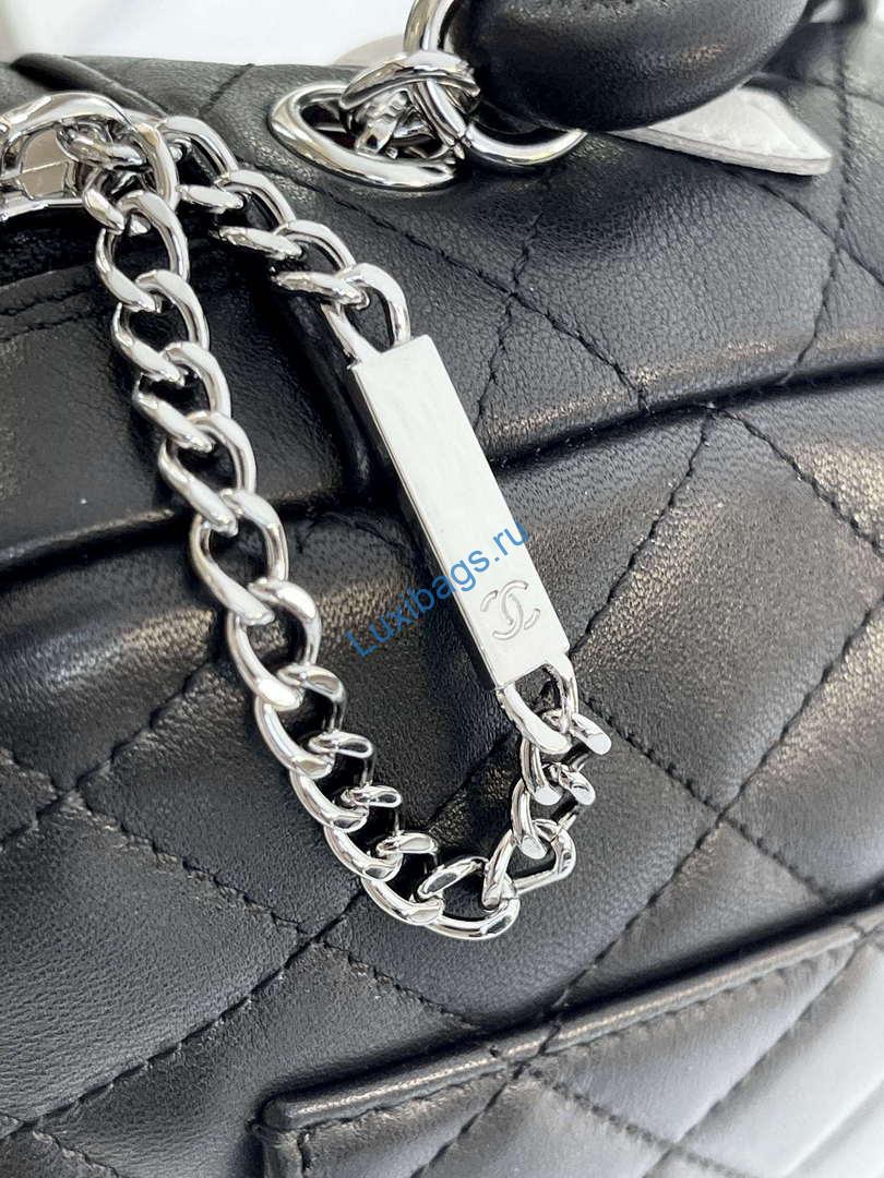 Chanel AS6326 Vintage Camera Case Bag Lambskin Black with White CC | chanel as6326 vintage camera case bag lambskin black 07