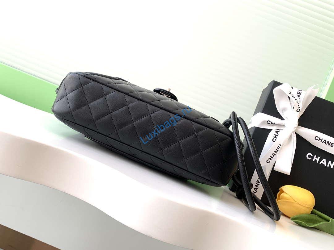 Chanel AS6326 Vintage Camera Case Bag Lambskin Black With black CC | chanel as6326 vintage camera case bag lambskin black with black cc 04