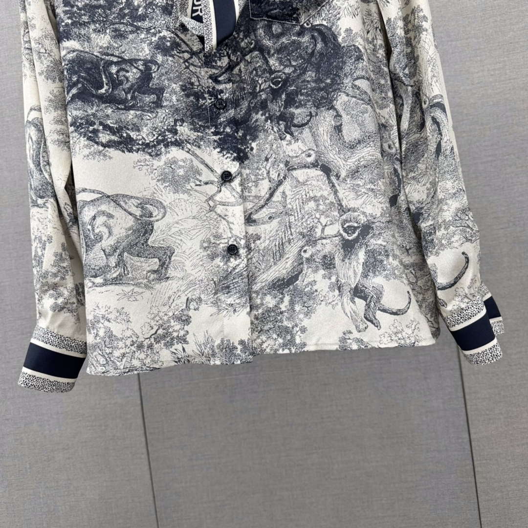 Dior Women's ink painting printed silk shirt D60991 | dior womens ink painting printed silk shirt d60991 02 3513675c 8275 4436 91ef ab00ac626b30