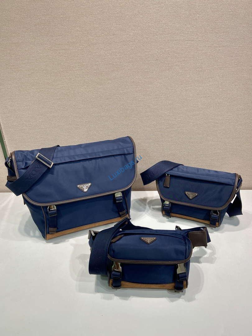 Prada 2VD066 Re-Nylon and Saffiano leather shoulder bag Navy Blue | prada 2vd066 re nylon and saffiano leather shoulder bag 01