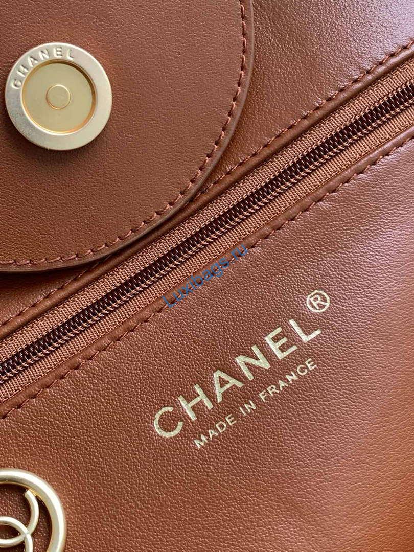 Chanel A66941 Large TOTE Shearling Suede & Gold-Tone Metal Brown | chanel a66941 large tote shearling suede gold tone metal brown 09