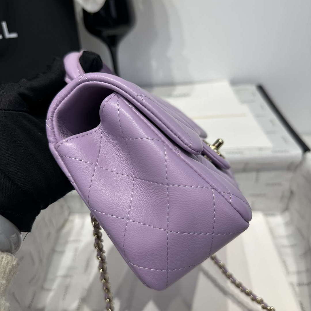 Chanel AS2431 Mini Classic Handbag With Top Handle Lambskin CC19015 | chanel as2431 mini classic handbag with top handle lambskin cc19001 132
