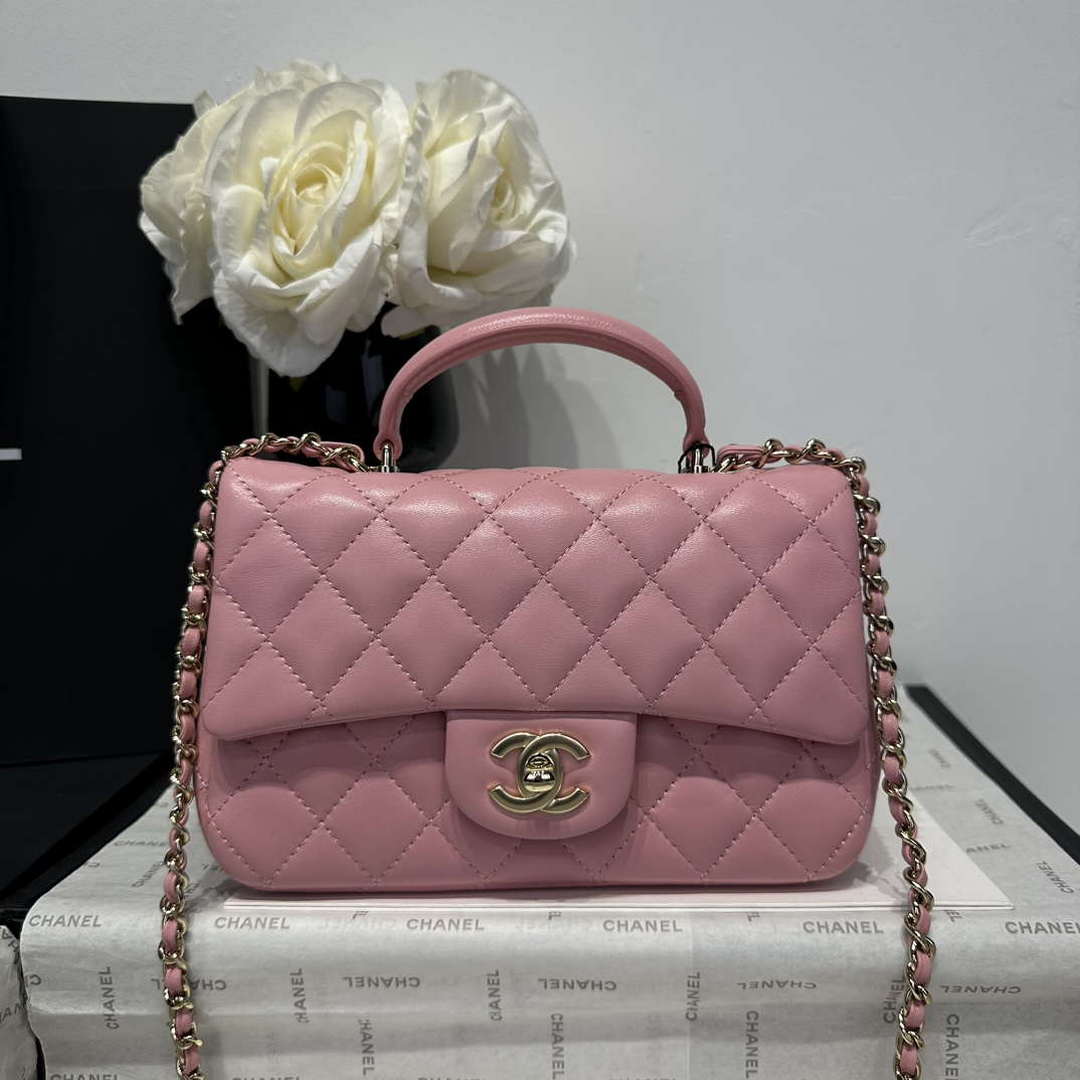 Chanel AS2431 Mini Classic Handbag With Top Handle Lambskin CC19016 | chanel as2431 mini classic handbag with top handle lambskin cc19001 139