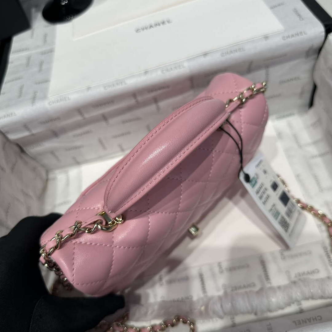 Chanel AS2431 Mini Classic Handbag With Top Handle Lambskin CC19016 | chanel as2431 mini classic handbag with top handle lambskin cc19001 140