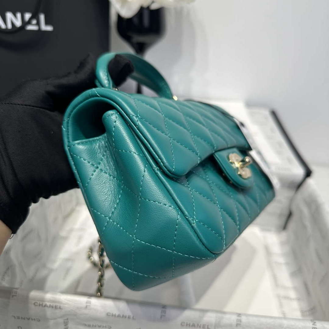Chanel AS2431 Mini Classic Handbag With Top Handle Lambskin CC19002 | chanel as2431 mini classic handbag with top handle lambskin cc19001 15