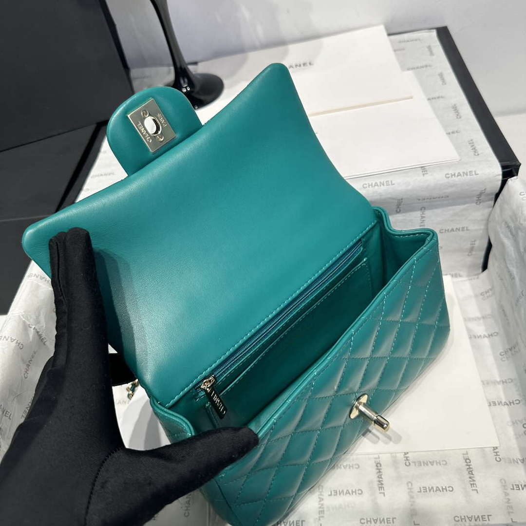 Chanel AS2431 Mini Classic Handbag With Top Handle Lambskin CC19002 | chanel as2431 mini classic handbag with top handle lambskin cc19001 18