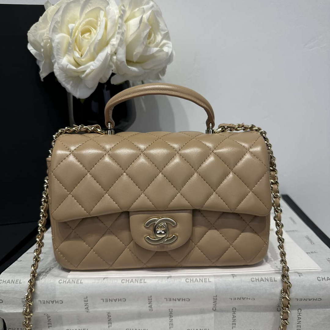 Chanel AS2431 Mini Classic Handbag With Top Handle Lambskin CC19019 | chanel as2431 mini classic handbag with top handle lambskin cc19001 184