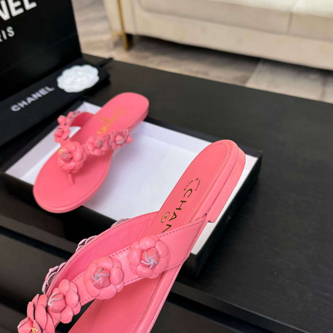 Chanel Women's Camellia Flip Flop Sandals Lambskin C92582 | chanel womens camellia flip flop sandals lambskin c92582 4